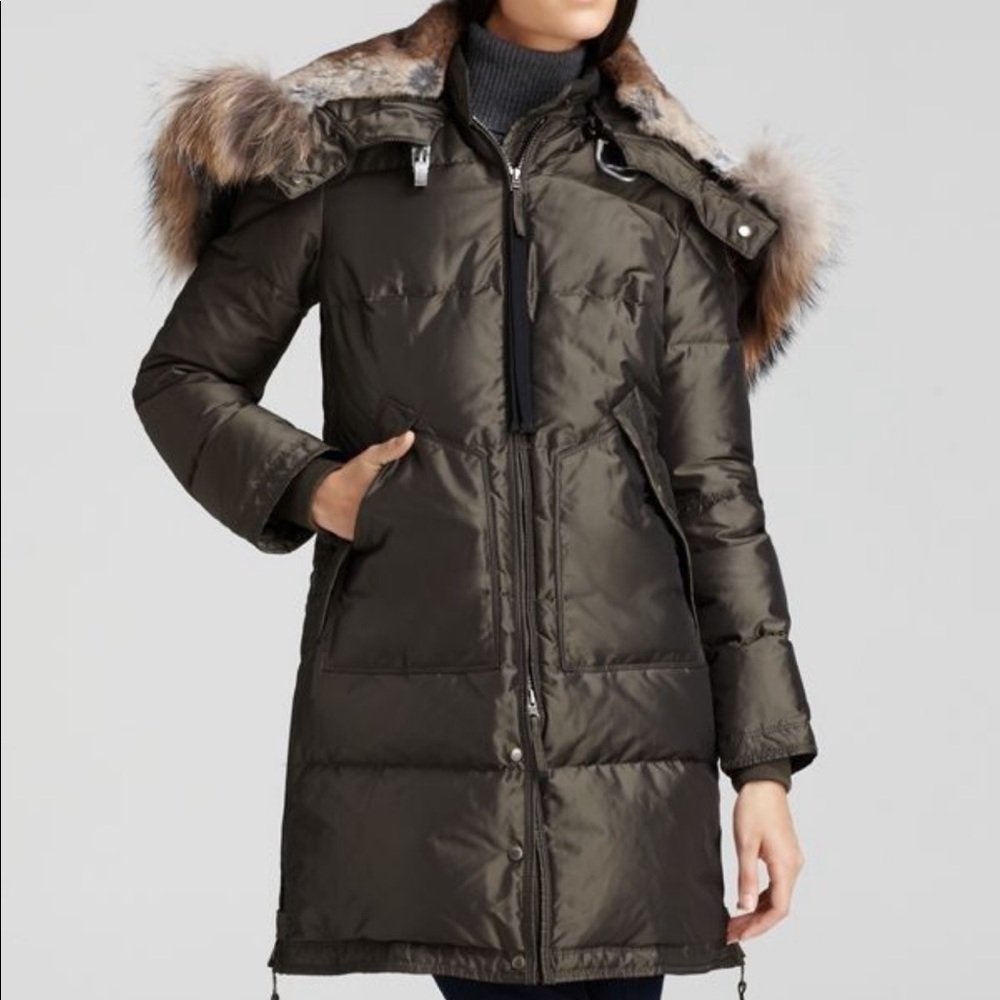 Parajumpers Long Bear Down Jacket in Olive